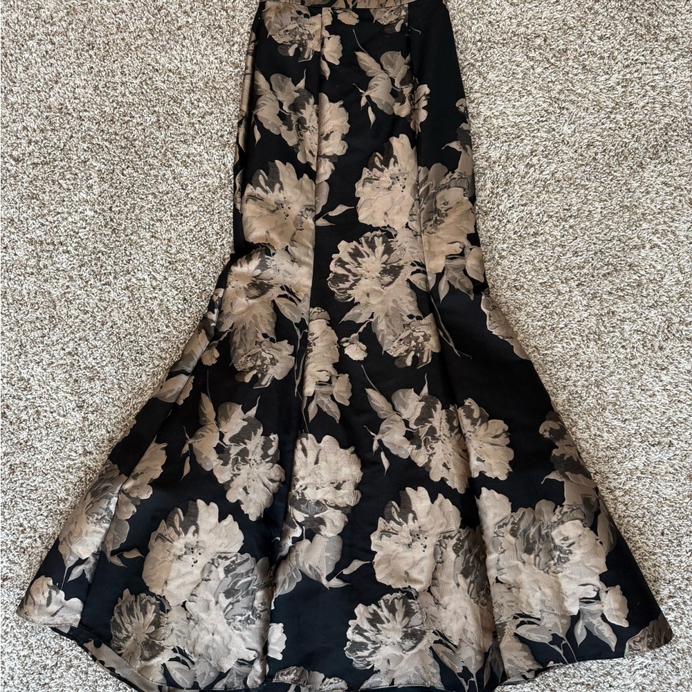 Xscape Black and Tan Floral Dress